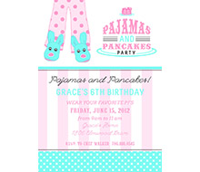 Pancakes and Pajamas Slumber Birthday Party Sleepover Teen Tween Printable Invitation